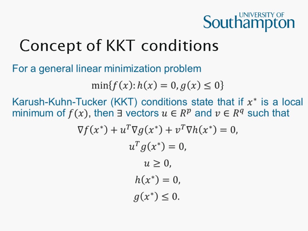 Concept of KKT conditions